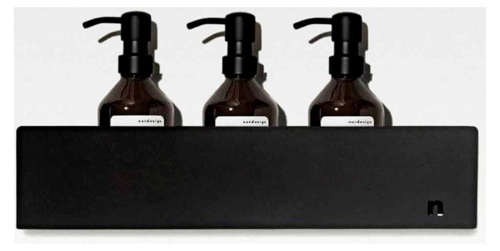 Duschablage ohne Bohren mit 3 Seifenspendern | Badezimmer Organizer | Selbstklebendes Duschregal | Seifenspender für Shampoo, Conditioner, Duschge...