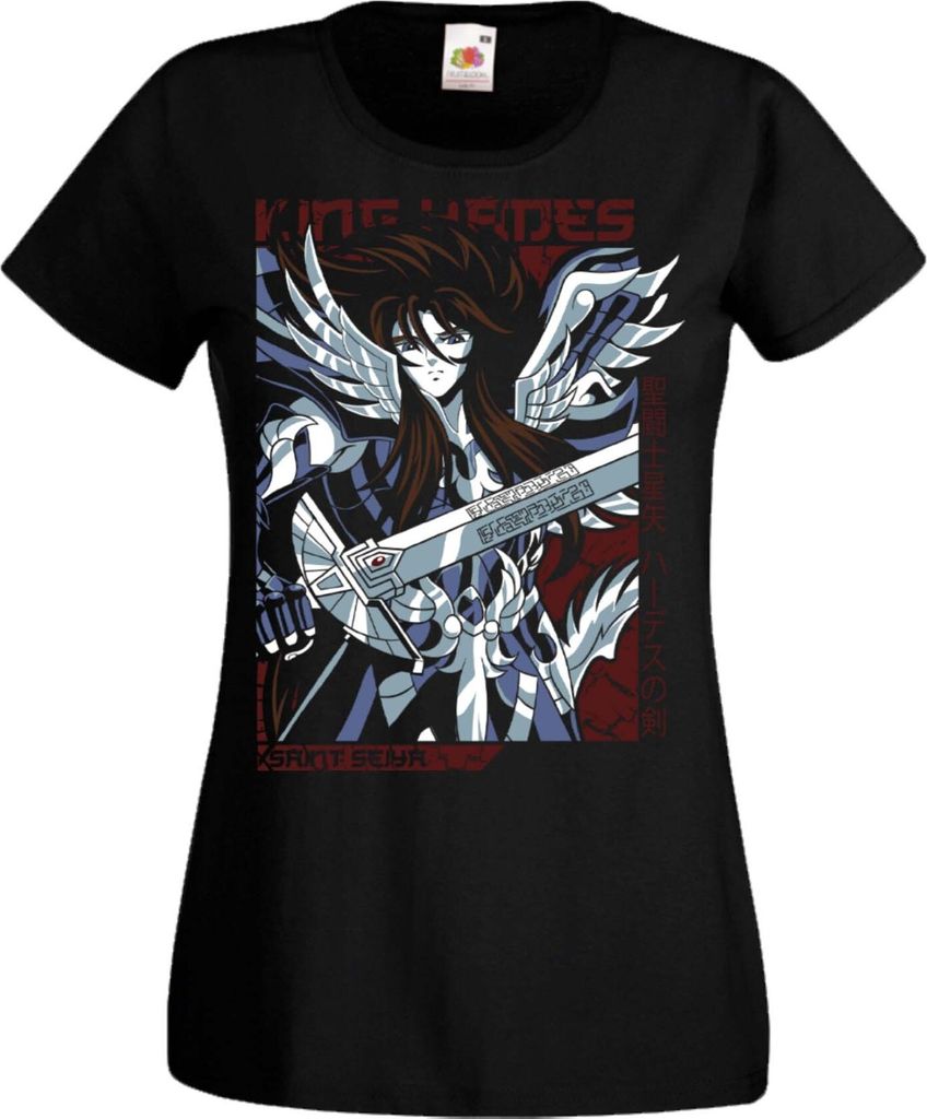 Damen T-Shirt Manga Anime Saint Anime Seiya Hades Hades, Lady XS / Schwarz