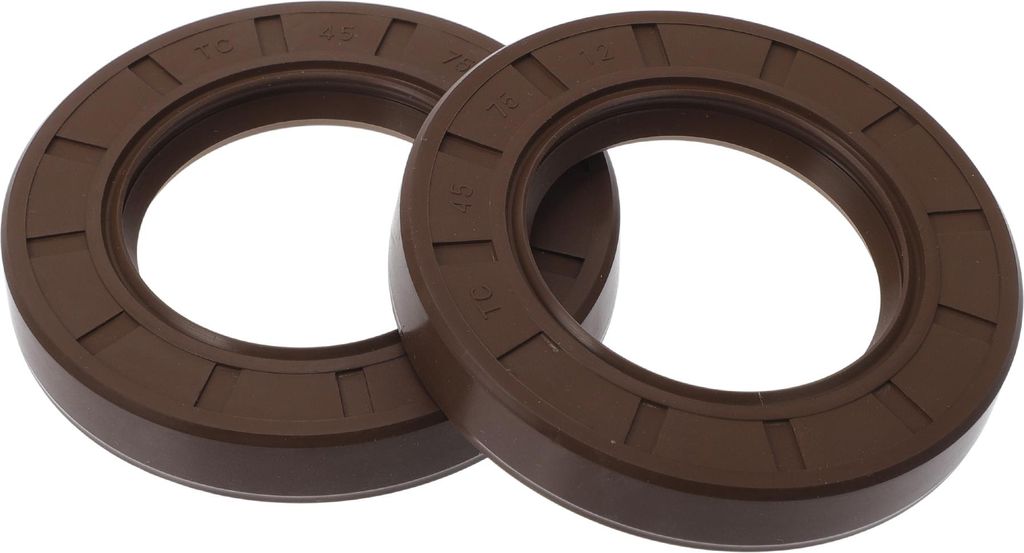 Universelle Öldichtung TC Doppellippe W Stahlfeder Dichtungsring Rotierende Wellendichtung 45x75x12mm Hochdruck FKM Gummi Braun 2 Stück