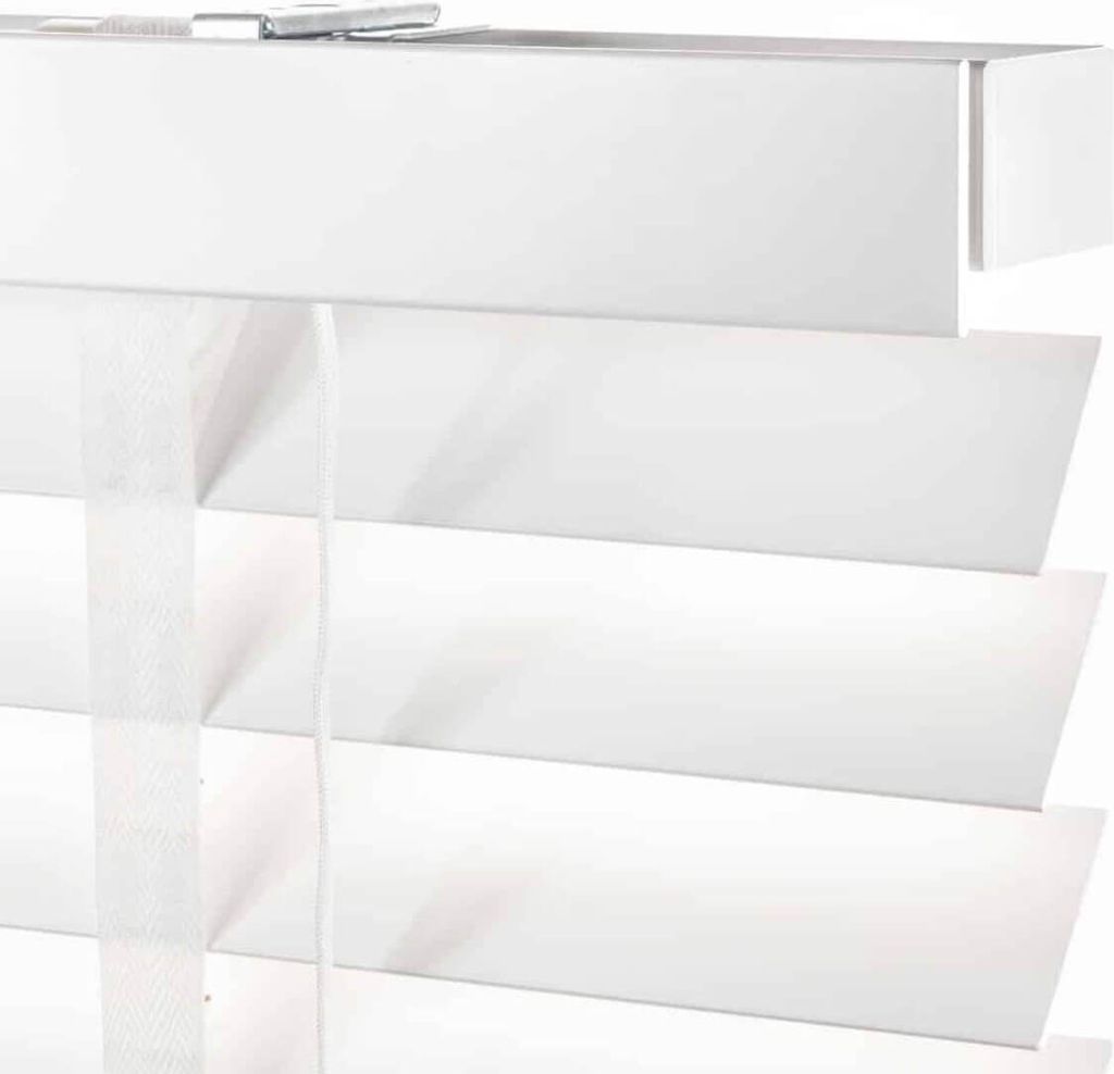 Holz Jalousie 50 mm - Weiß - 95 cm x 175 cm - Fenster und Tür Jalousie - Holz-Jalousie