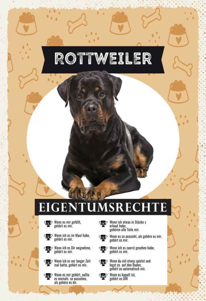 vianmo Holzschild 30x20 cm Rottweiler Eigentumsrechte