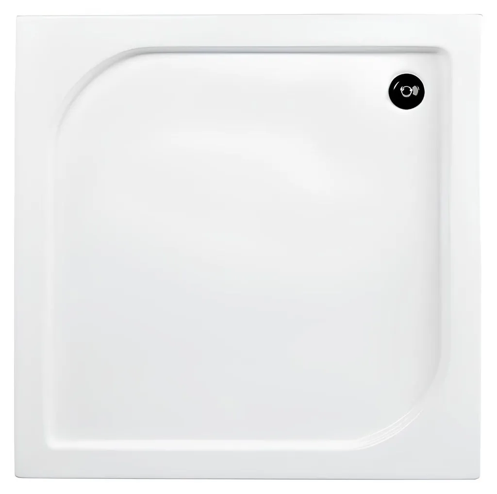 Receveur de douche acrylique rectangulaire plat finition blanc brillant