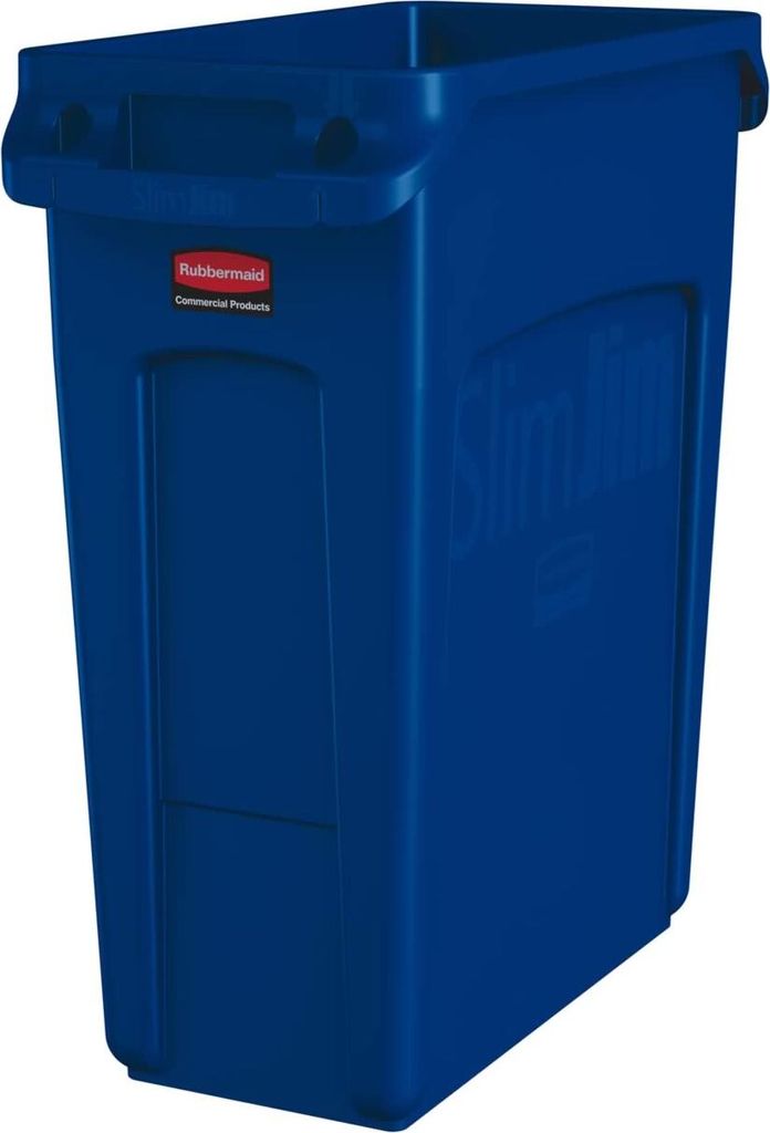 Rubbermaid Abfallbehälter Slim Jim mit Lüftungskanälen blau 60 Liter