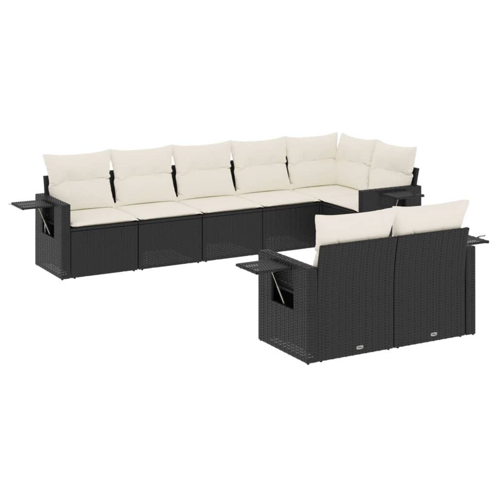 "WINTER SALE" 8-tlg. Garten-Lounge-Set - elegantes Design - Sitzgruppe/Gartengarnitur - mit Kissen Schwarz Poly Rattan - Terassenmöbel NeuMöbel77...