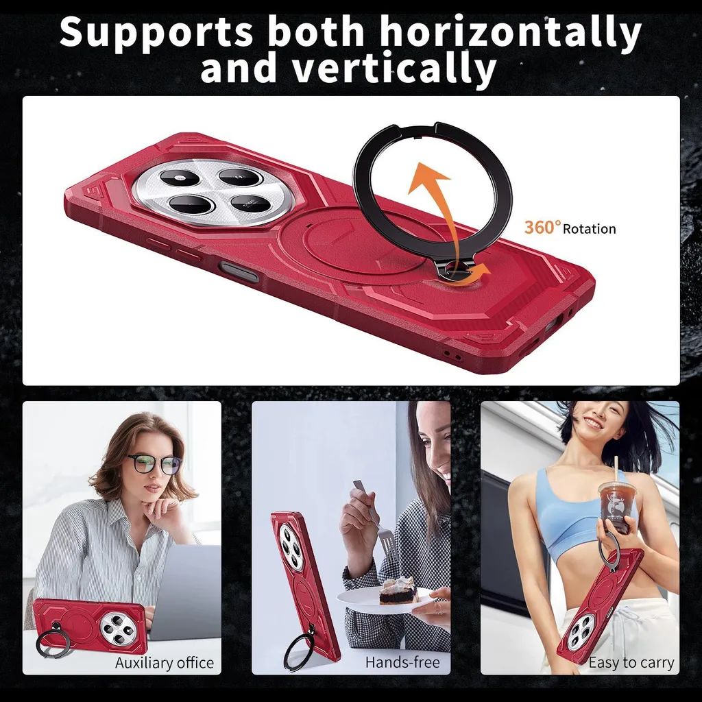 Phonesta IronLock MagSafe Cover per Xiaomi Poco C75 Redmi 14C Rosso - 6