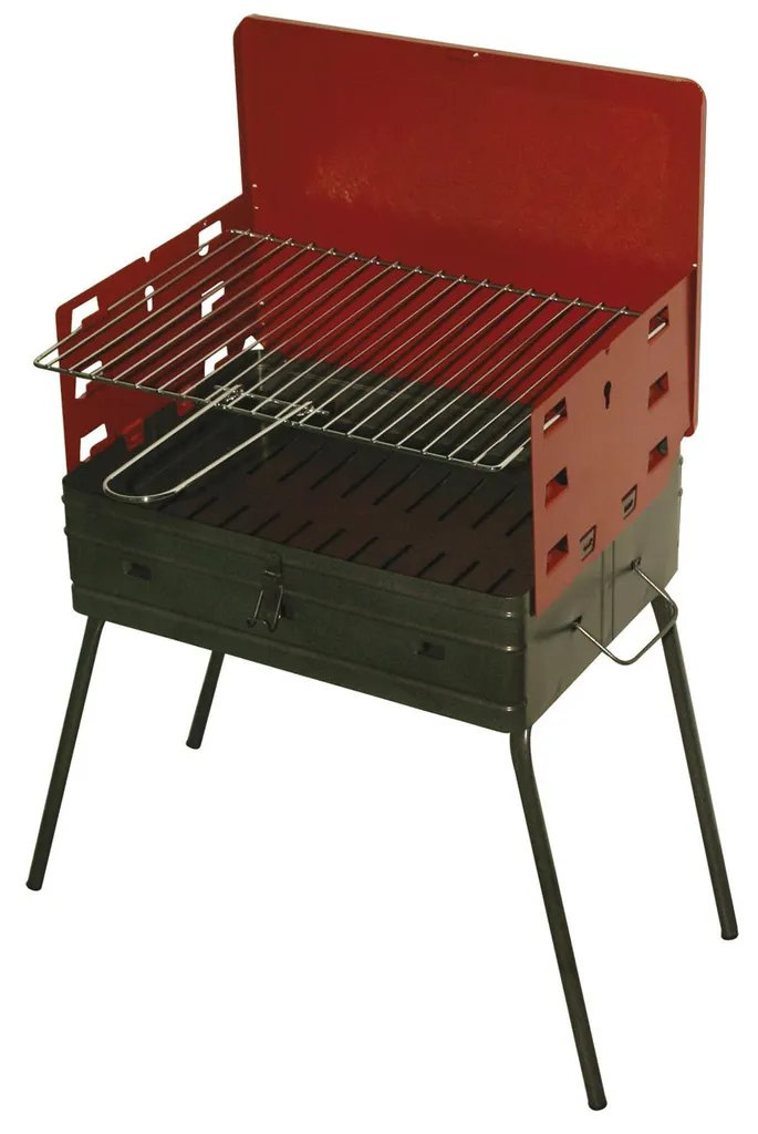 Barbecue à charbon portable Picnic Gita 40x30 cm pliable en acier noir