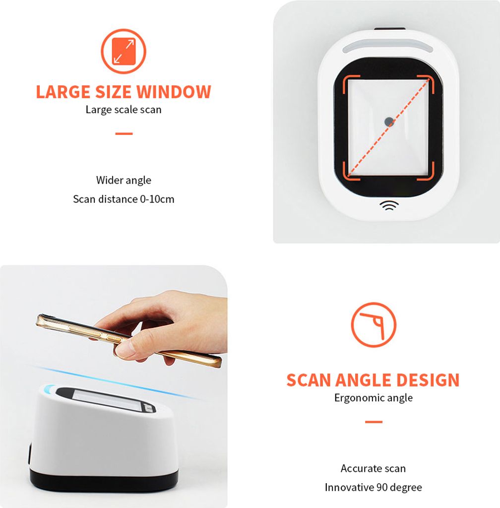 1D 2D QR Desktop Barcode Scanner USB Barcode Leser, erfasst Produktbild 9