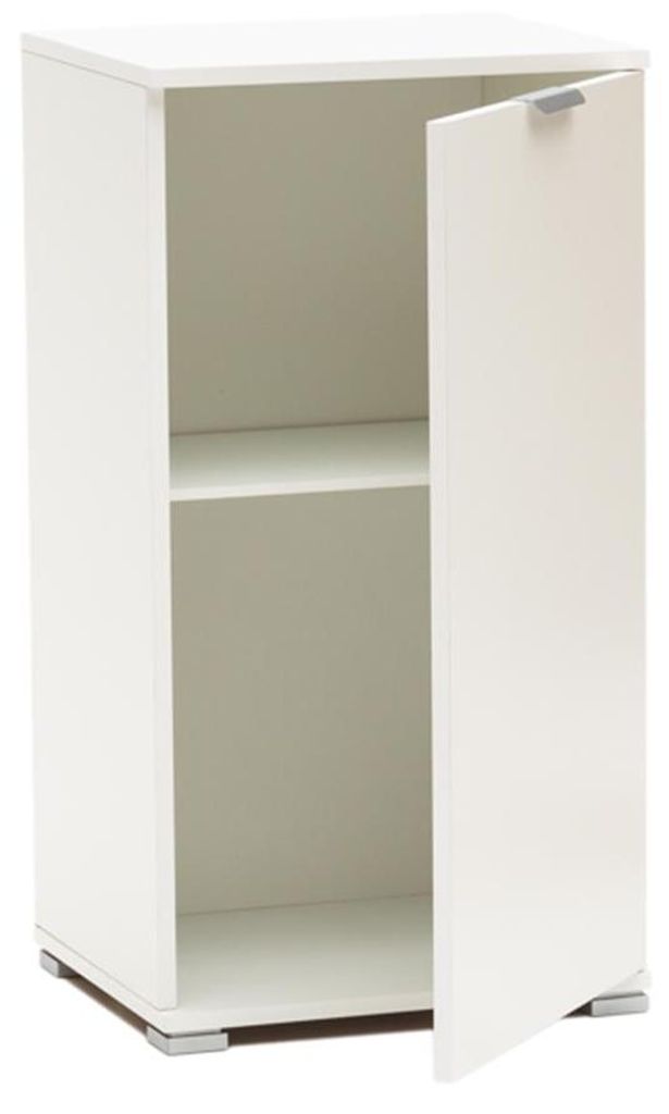 The White Stone Unterschrank 1 Tür Weiß | Moderner Platzsparschrank mit Einstellbarem Regal | Fertig montiert für Bad, Waschküche, Flur, Büro ...