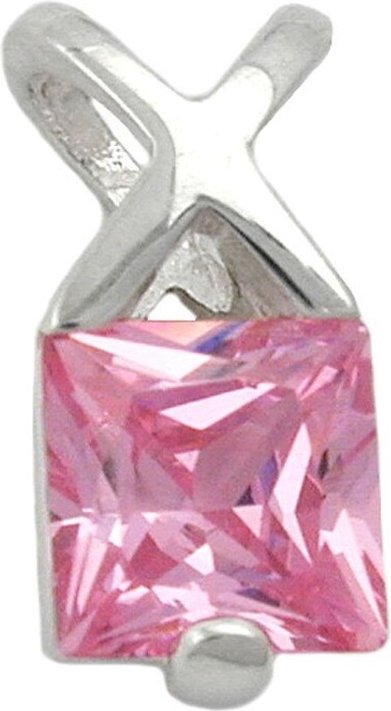 Anhänger mit pink Zirkonia facettiert 925 Silber Silberanhänger Damen