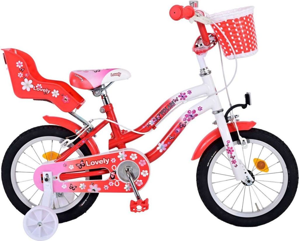 14 Zoll Kinder Mädchen Fahrrad Kinderfahrrad Rad Bike LOVELY ROT 1493
