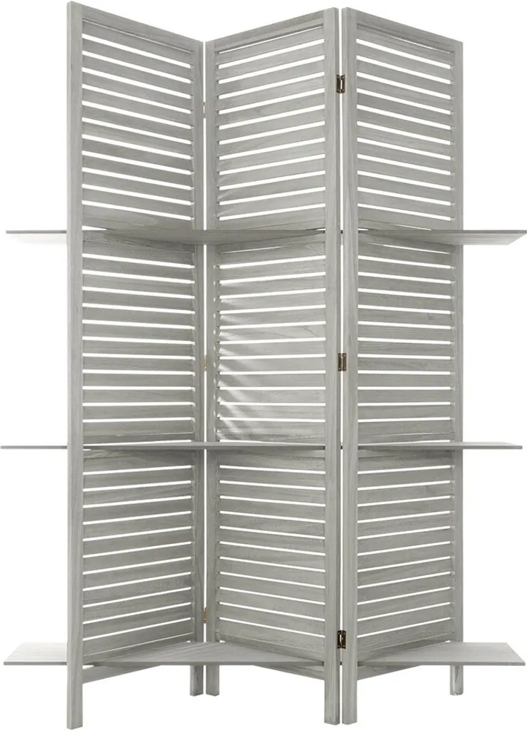 Paravent 3 Volets Nour Gris Grau - Design Scandinave et Structure Pliable