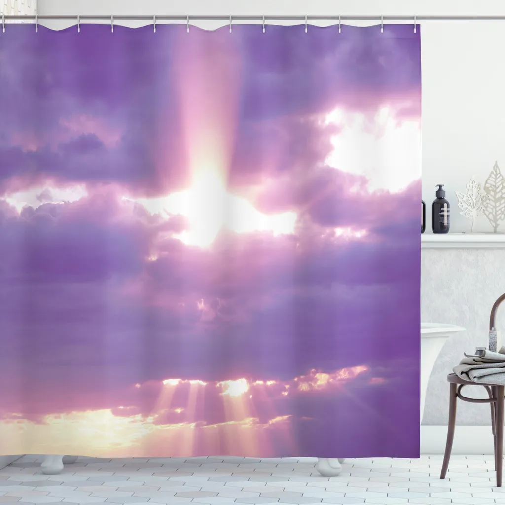 Tenda Doccia Antimuffa Lavabile ABAKUHAUS 175x200cm Lilla