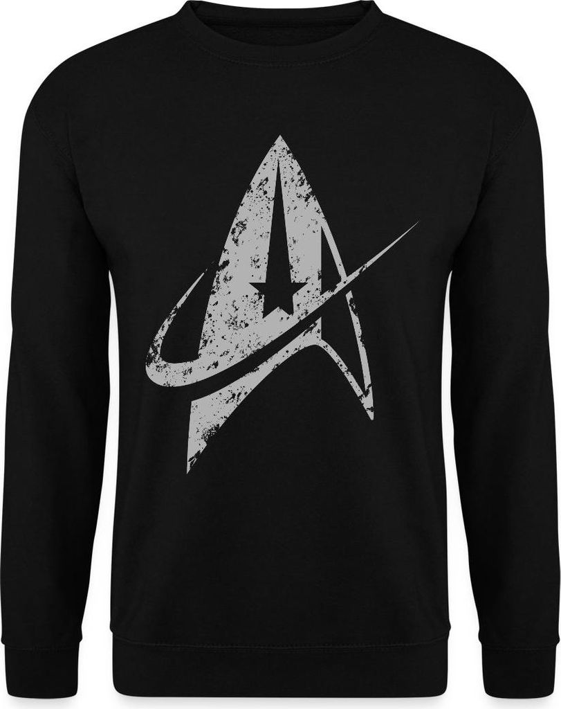 Spreadshirt Star Trek Discovery Delta Abzeichen Used Look Uni Pullover, S, Schwarz