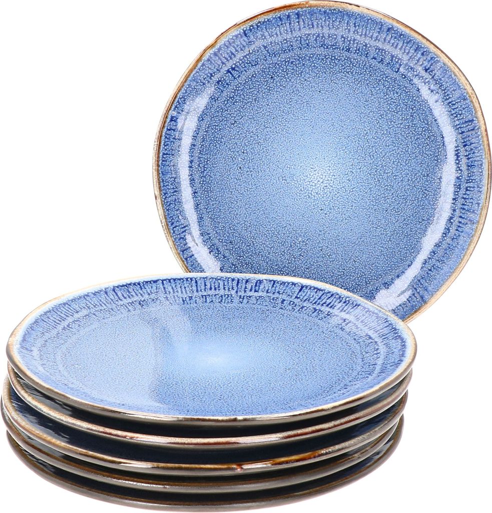 Mambocat Reactive Blue 6er Set Kuchenteller 22cm 6 Pers. Blaue Frühstücksteller