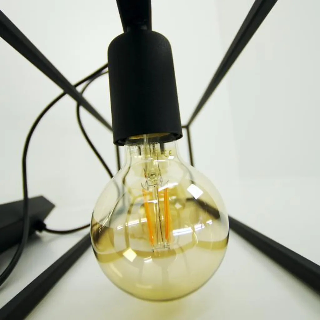Lampada Sospensione Horus 2862/Z-B-3 Nera E27 Regolabile 3 Luci - 6