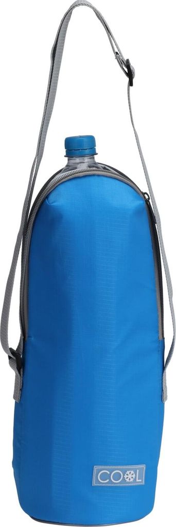 Isolierte Flaschentasche von Excellent Houseware, Polyester, 12 x 32 cm, 1,5 l, blau