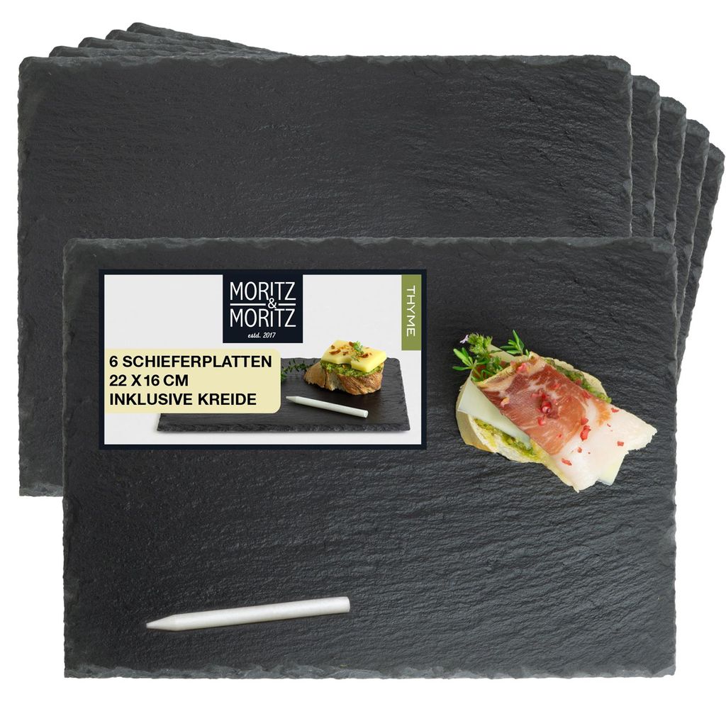 Moritz & Moritz Schieferset Thyme - 6 kleine Platten 22 x 16 cm
