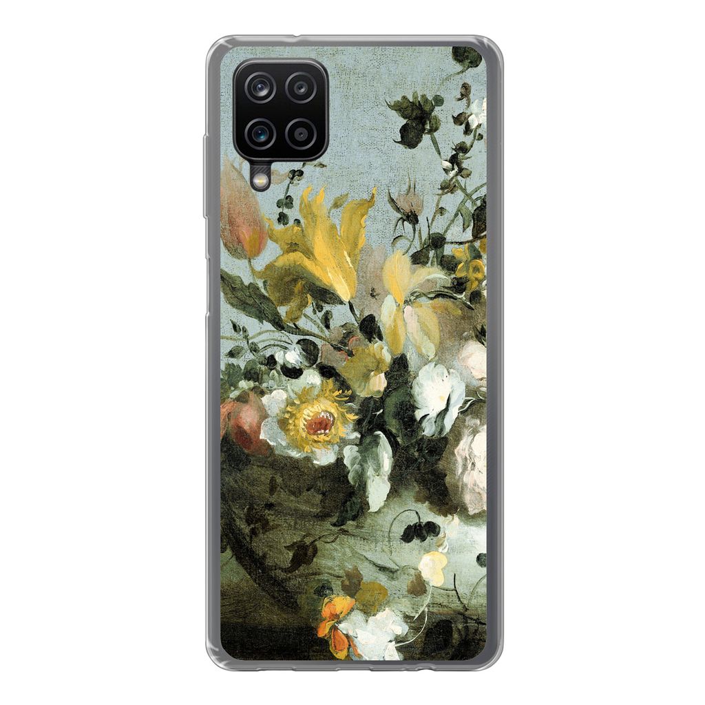 MuchoWow Handyhülle Schutzhülle Hülle für Samsung Galaxy A12 Blumen - Alte Meister - Barock Silikon Softcase Handy Hülle - Bild