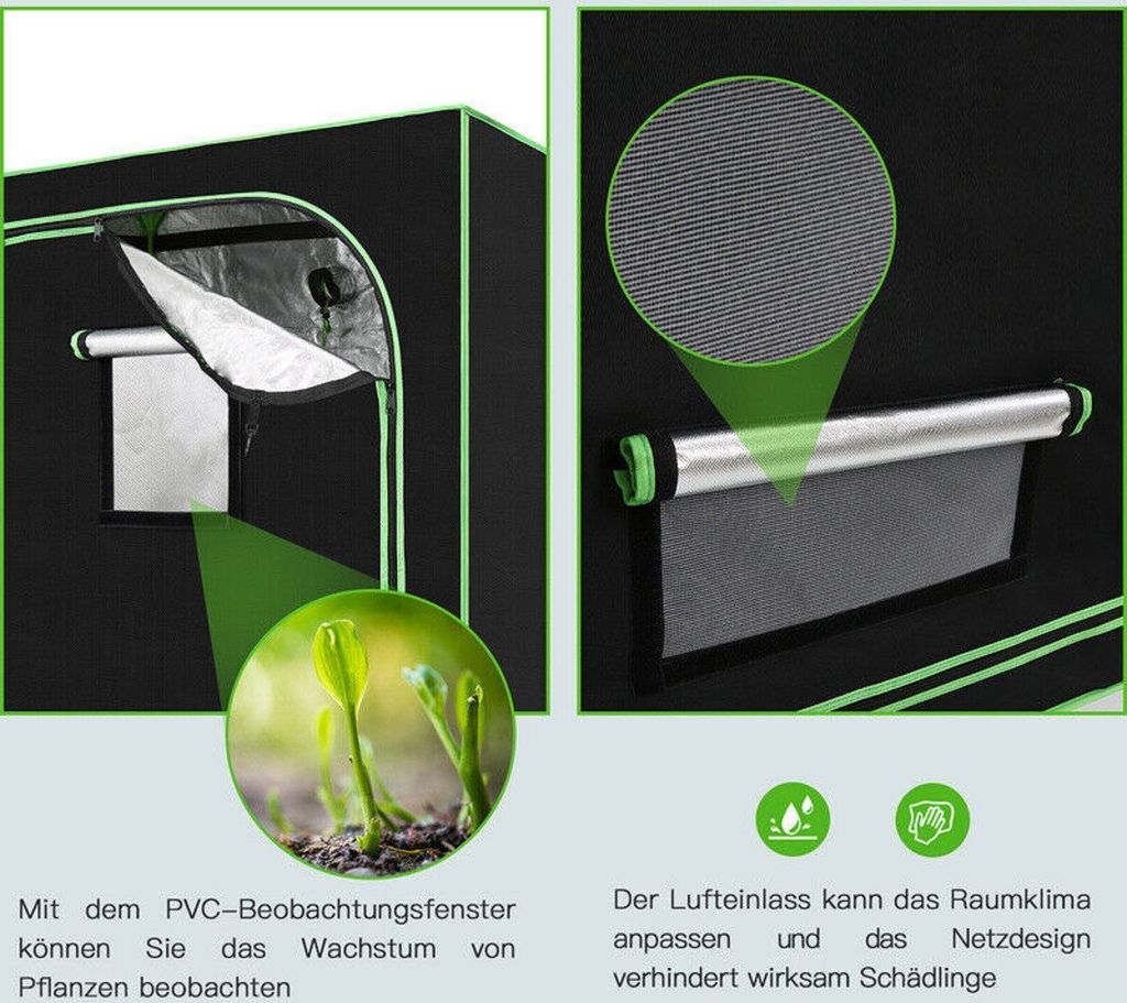 JUNG Gewächshaus Growbox Komplettset Anzuchtset + Zuchtzelt Produktbild 6