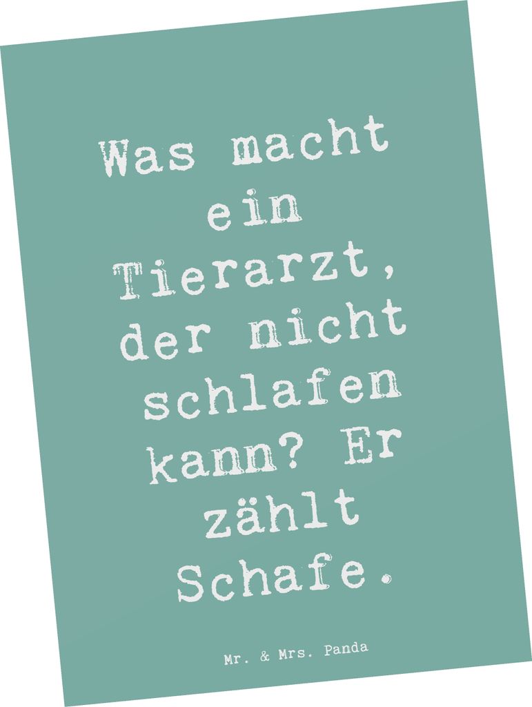 Mr. & Mrs. Panda Postkarte Spruch Tierarzt Schafzählen - Meeresbrise - Geschenk, Fotokarte, Postkarten, Ansichtskarten, Ansichtskarte, Schlaf und ...