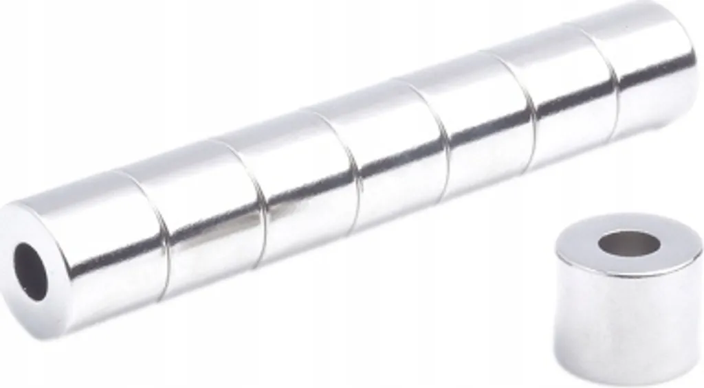 Magnete ad anello al neodimio MP 12x5x10 N38 set di 25 pezzi
