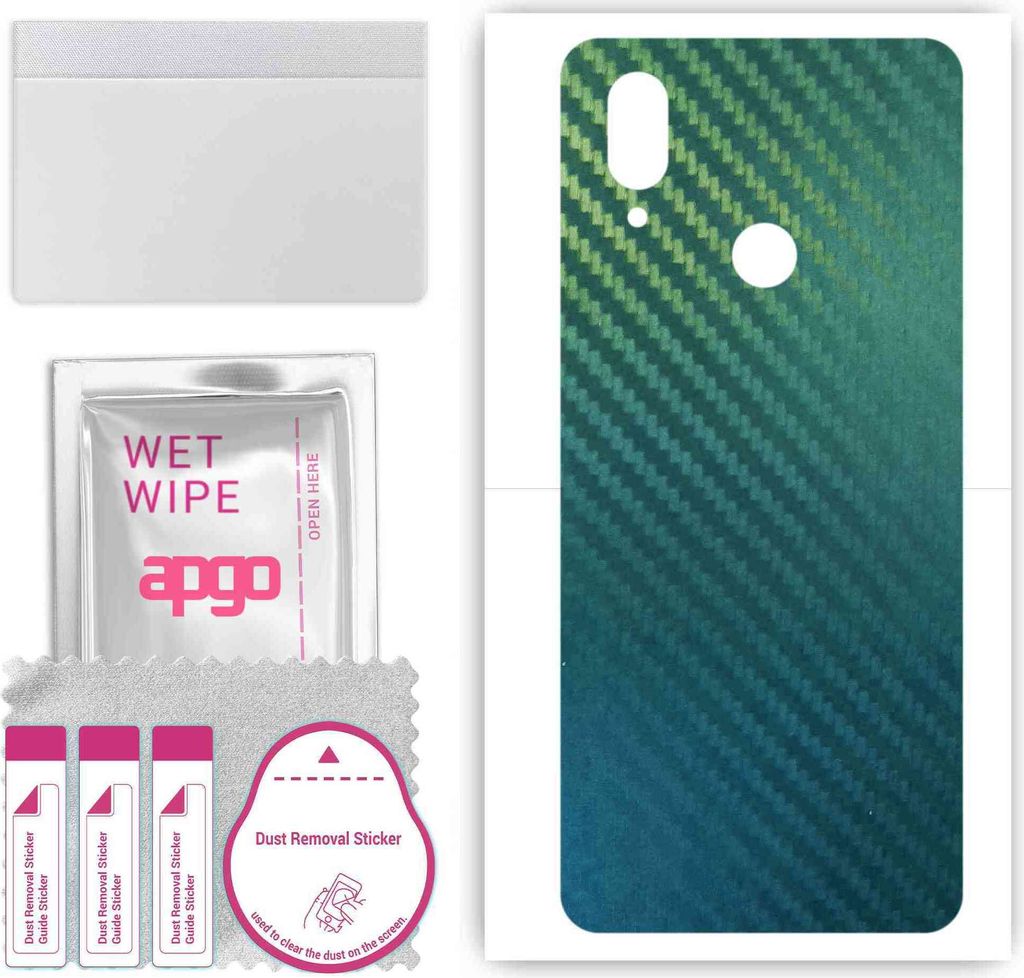 apgo Rückseite Schutzfolie, Skin, kompatibel mit Cubot X19s, Hinten Displayschutzfolie aus Vinylfolie, kratzfest, einfache Montage - Kohlenstoff-C...