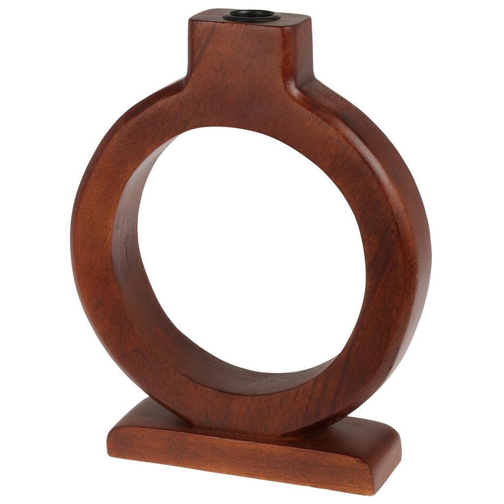 H&S Decoration Kerzenhalter 26 cm aus Mangoholz braun