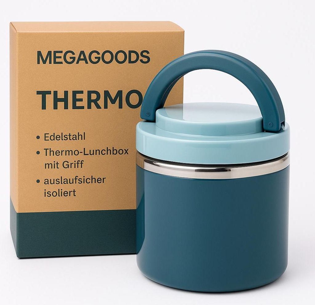Edelstahl Thermo Lunchbox mit Griff auslaufsicher isoliert DE.