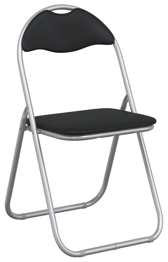 vidaXL Klappstuhl 8 pcs Schwarz und Grau 48 x 43,5 x 81 cm Kunstleder