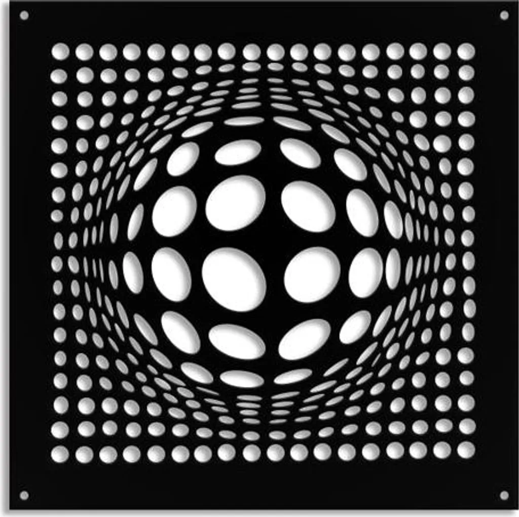 Frangisole Esterno BALLS PVC Nero 73x73 - Pannello Privacy Traforato