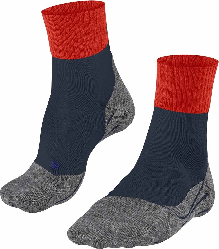 FALKE Herren Sportsocken - TK2 Short Cool, Trekking- und Wandersocken, unifarben Grau/Orange 39-41