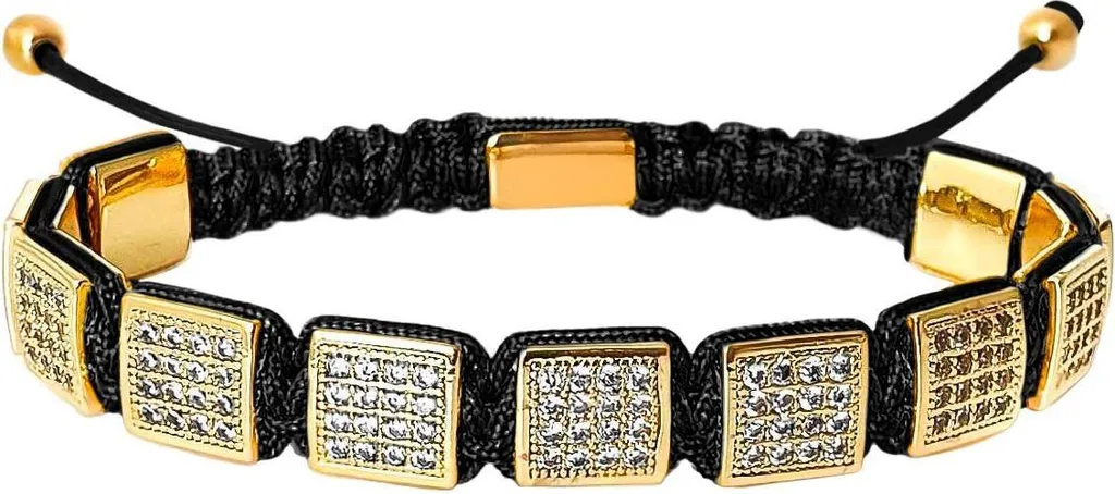 Bracelet maillons carrés Or - Accessoire idéal pour mariage et soirée