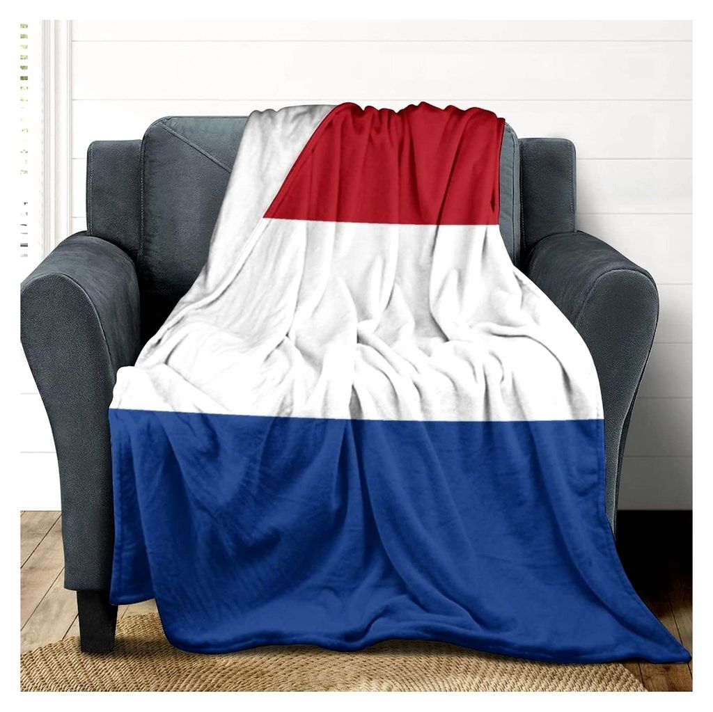 Flanell-Bettdecke mit Niederlande-Flagge, weich, warm, flauschig, Plüsch-Überwurf, Decke für Sofa, Stuhl, Wohnzimmer, Schlafzimmer, Büro, Reise...
