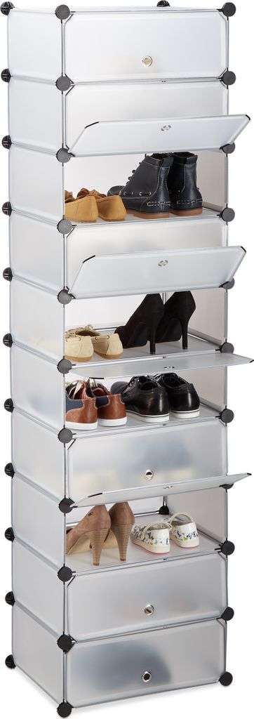 Scaffale per scarpe Relaxdays a 10 ripiani, grande mobile Immagine del prodotto 