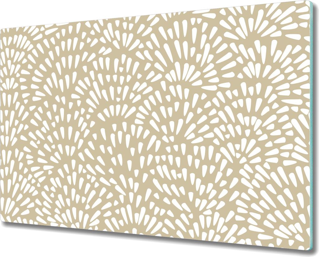 Herd-Abdeckplatte Glas Schneidebrett Ceranfeld-Abdeckung - 80x52 cm - Herzen und Punkte