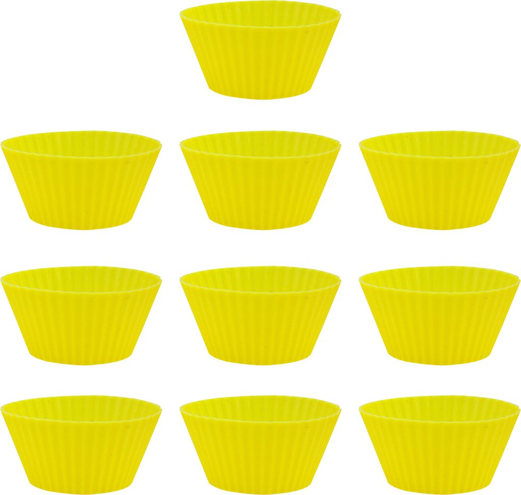 10 Stück Backförmchen, wiederverwendbare Cupcake-Förmchen aus Silikon, antihaftbeschichtet, leicht zu reinigen, hitzebeständig, für Partys und...