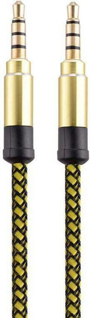 AUX Kabel 3,5mm auf Klinken Stecker für Auto iPhone MP3 Handy 1,5m 4-pol Gelb