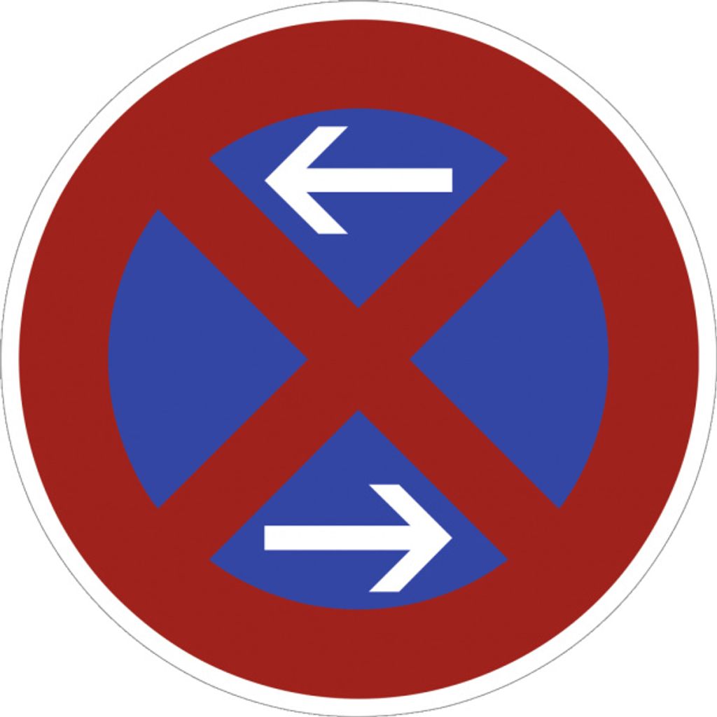 Verkehrsschild VZ283-30, Absolutes Haltverbot Mitte (Rechtsaufstellung), Alu,...