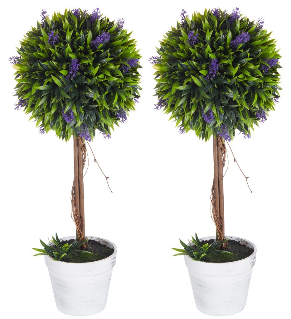 HOMCOM Kunstpflanze Lavendel 2er-Set Künstliche Pflanzen 60 Produktbild 
