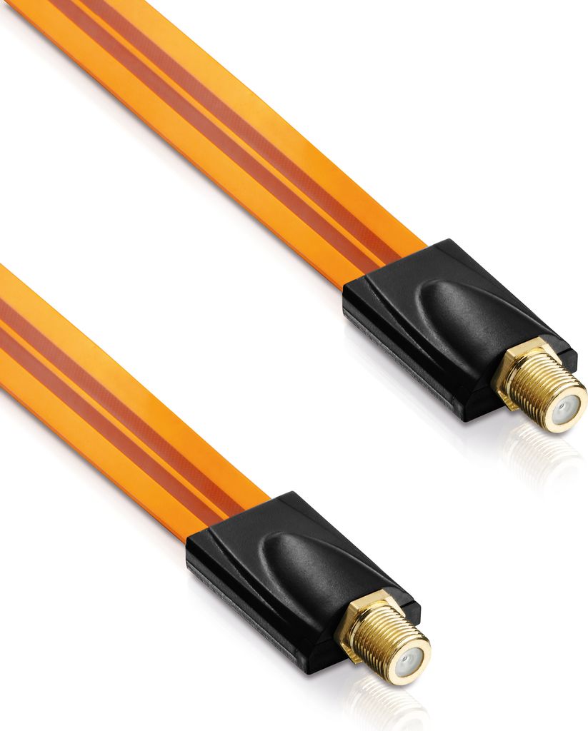 conecto Premium Fensterdurchführung für SAT Kabel koaxial (F-Kupplung auf F-Kupplung, vergoldet) 26 cm