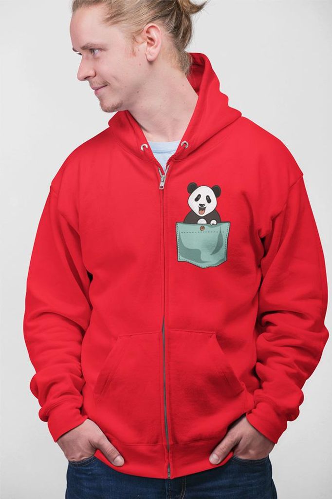 D&B Uni Hoodie ZIPPO00024 Panda Rot-Größe XL