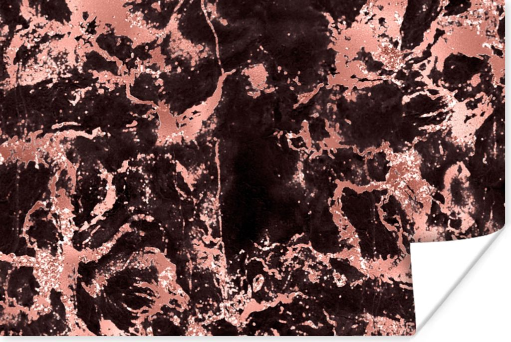 MuchoWow® Poster Marmor - Roségold - Steine 120x80 cm - Produktbild 