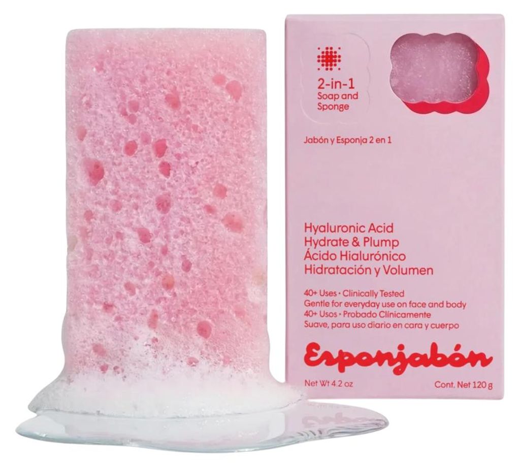 Éponge nettoyante, acide hyaluronique, nettoyant et Image du produit 