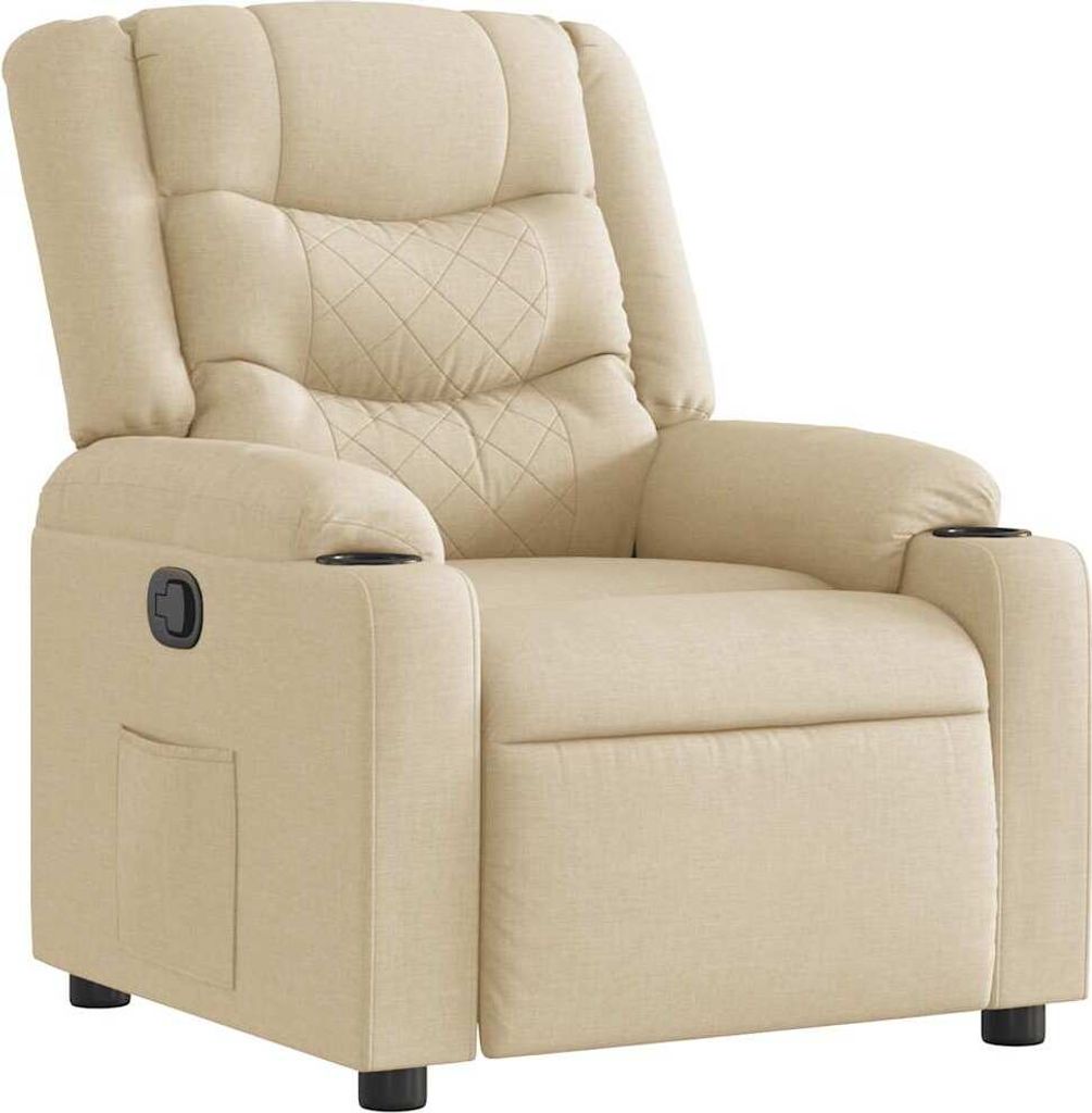 vidaXL Relaxsessel Creme Stoff