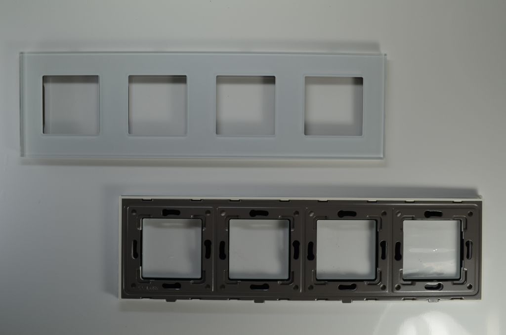 ERKMAN Rahmen Glasrahmen fach 4 Panel oder wand Wandlichtschalter und Steckdosen Weiß 299 mm