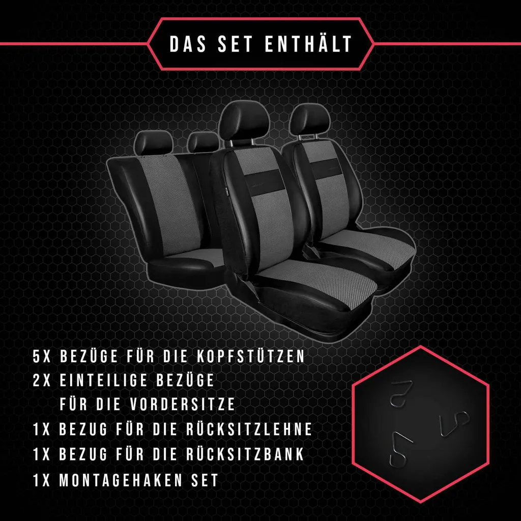 Set Coprisedili Auto Grigio Universale per Chrysler PT Cruiser - Offerta - 8