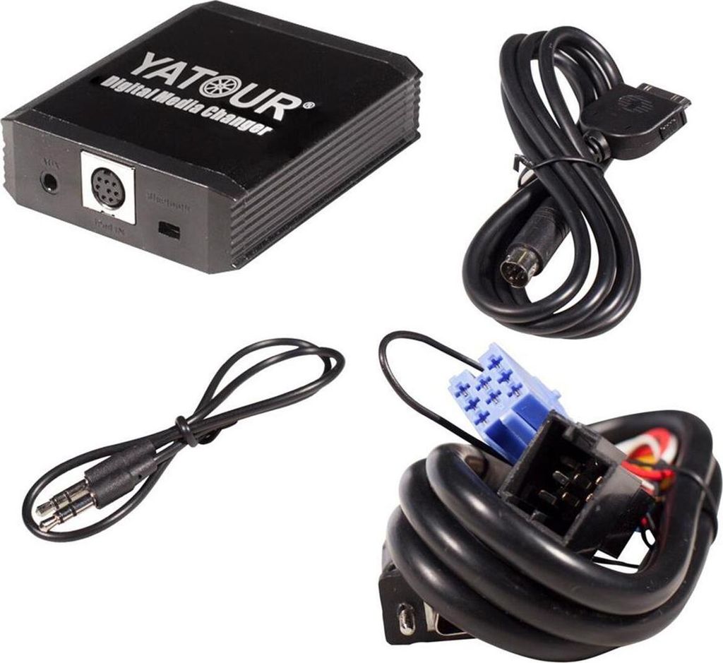 Yatour Adapter für iPhone, iPod, iPad, AUX und MP3 für VW 8-poligen Stecker, inklusive ausziehbarem Haken – VW8D