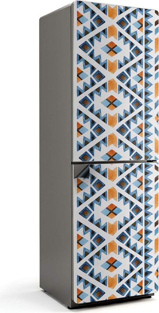 Geometrisches Muster mit Rauten – Magnetische Kühlschrank Abdeckung – Dekorfolie magnetisch Küche – Kühlschrank Magnet Deko – selbstkleb...