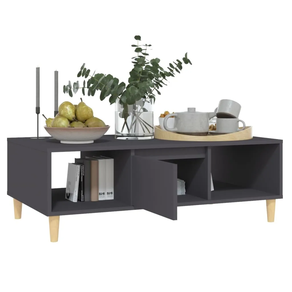 Table Basse rectangulaire Grise en Bois Composite de 103,5 cm Long