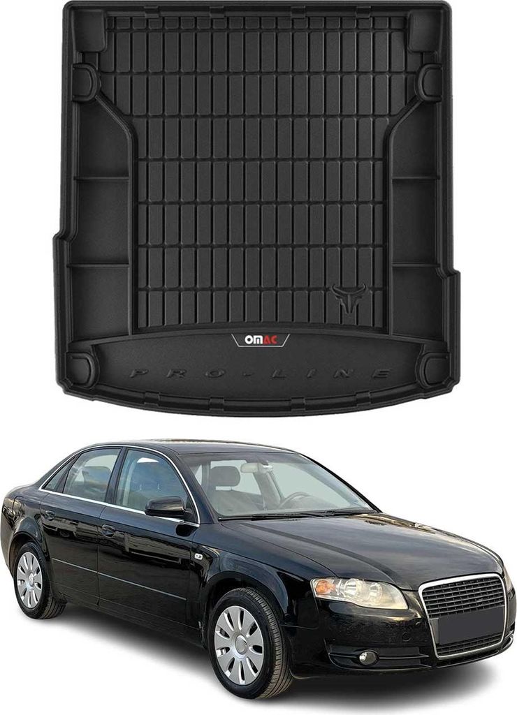 OMAC Gummi Kofferraumwanne für Audi A4 B7 Limo 2004-2008 Laderaumwanne Schwarz